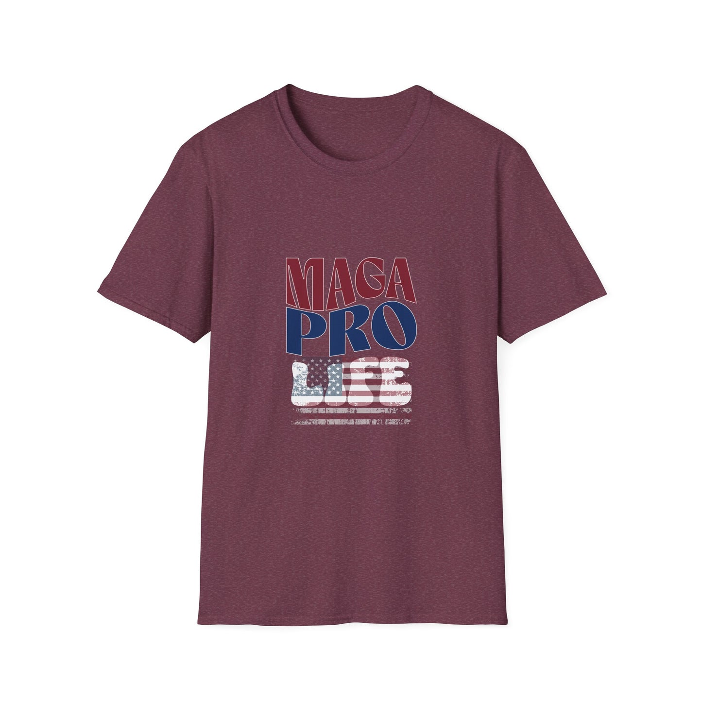 MAGA Pro-Life Patriotic T-Shirt | American Flag Graphic Tee|Unisex Softstyle T-Shirt,