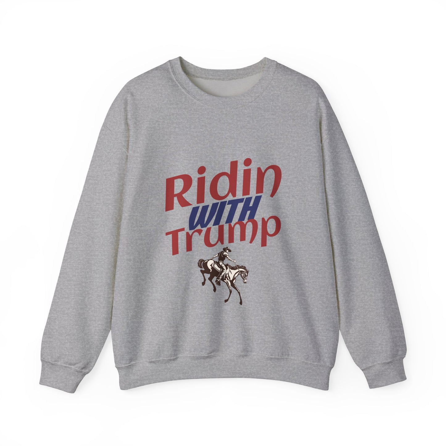 Ridin’ with Trump Unisex Sweatshirt | MAGA Heavy Blend Pullover