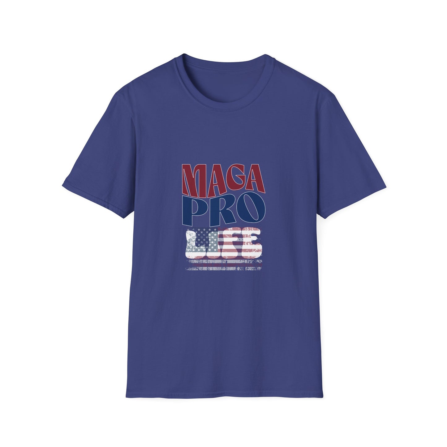 MAGA Pro-Life Patriotic T-Shirt | American Flag Graphic Tee|Unisex Softstyle T-Shirt,