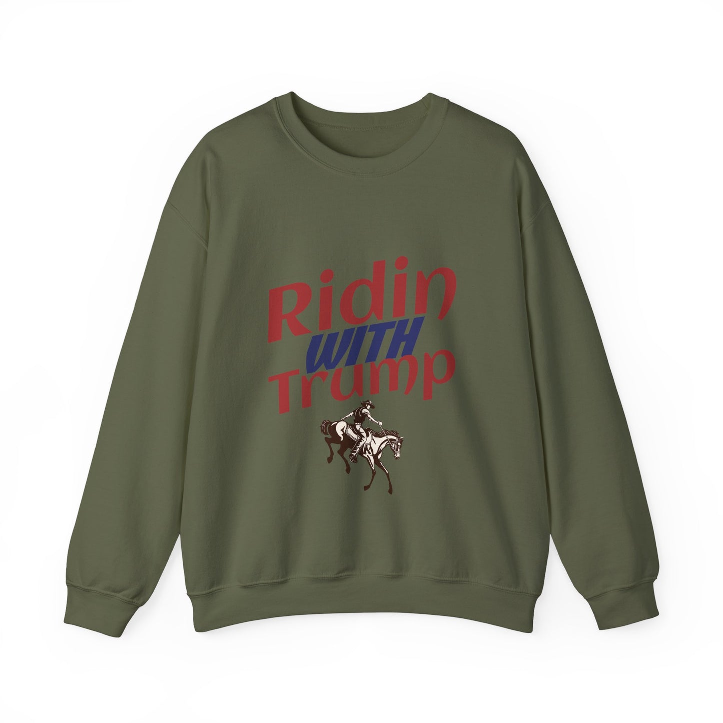 Ridin’ with Trump Unisex Sweatshirt | MAGA Heavy Blend Pullover