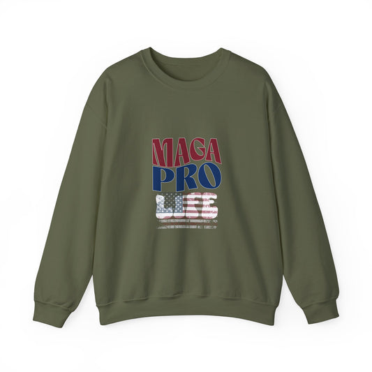 MAGA Pro-Life Patriotic Sweatshirt | American Flag Graphic Sweatshirt |
 Unisex Heavy Blend Sweatshirt |